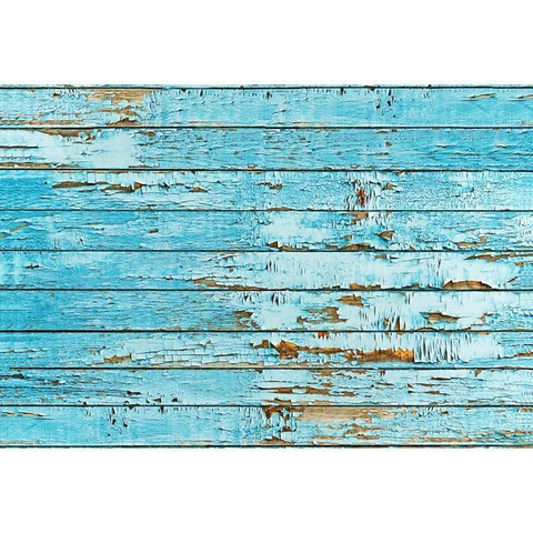 Old Wood Plank Blue Vintage Wooden Board Background Rubber Floor Mat