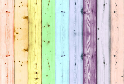 Rainbow Wooden for Picture Rubber Floor Mat