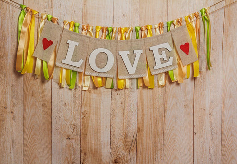 Wood Valentine's Day Love Photography Backdrops