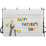 Happy Father's Day Backdrop White Wood Floor Photography Background