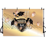 Golden Glitter Balloon Decorations Custom Backdrop for Graduation Party Background
