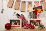 Red Bell White Wood Wall Christmas Backdrops