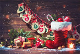 Christmas Red Socks Snowflake Backdrop for Photography