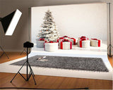 White Christmas Tree Fabric Photo Studio Backdrop