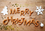 Wooden Merry Christmas Fabric Backdrops