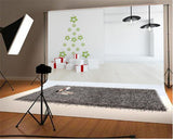White Christmas Wood Floor Photography Backdrop