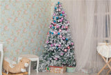 Curtain Pink Christmas Tree Backdrop