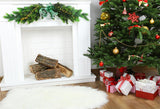 White Fireplace Christmas Backdrop for Picture