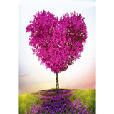 Love Heart Tree Red Leaves Backdrop For Mother's Day Photography Backdrop
