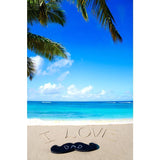 I Love Dad On Beach Backdrop Seaside Father's Day Photography Background