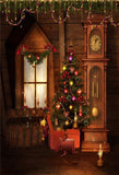 Wooden Shiny Christmas  Tree Backdrop
