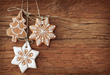 Snowflake Biscuits Photography Backdrop Christmas Wood Photo Background