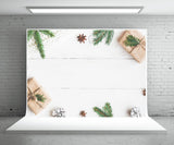 Snow Wood Wall Photography Backdrop Christmas Gift Phto Background