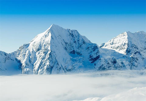 White Snow Mountain Photography Backdrop Winter Background