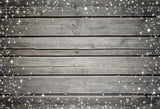 Snowflake Dark Grey Wood Wall Photography Backdrop for Christmas