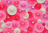 Pink Paper Flowers Birthday Backdrops for Phtoography