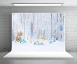 Snow Wood Wall Backdrop for Photography Christmas Background
