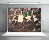 Snowflake Dark Wood Board Photography Backdrop for Christmas
