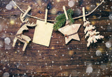 Snowflake Dark Wood Board Photography Backdrop for Christmas