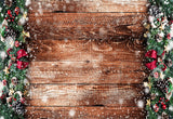 Christmas Snow Pine Board Backdrop for Photography