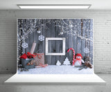 Snowflake Wood Wall Photography Backdrop for Christmas