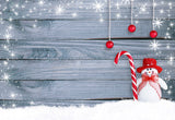 Light Snowflake Wood Wall Photo Backdrop Snowman Christmas Background