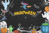 Witch Ghost Spider Web Halloween Backdrops