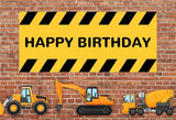 Happy Birthday Brick Wall Truck Backdrops for Boy