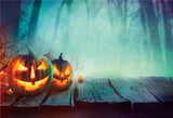 Magic Forest Pumpkin Halloween Backdrop