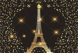 Black Gold Paris Eiffel Photo Backdrop for Picture