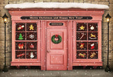 Merry Christmas Backdrop Pink House Happy New Year Background