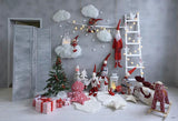 Grey Abstract Christmas Photo Backdrop for Picture