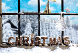 Merry Christmas Window Winter Backdrop for Picture