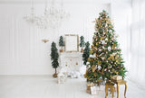 White Christmas Wooden Curtain Backdrops for Photos