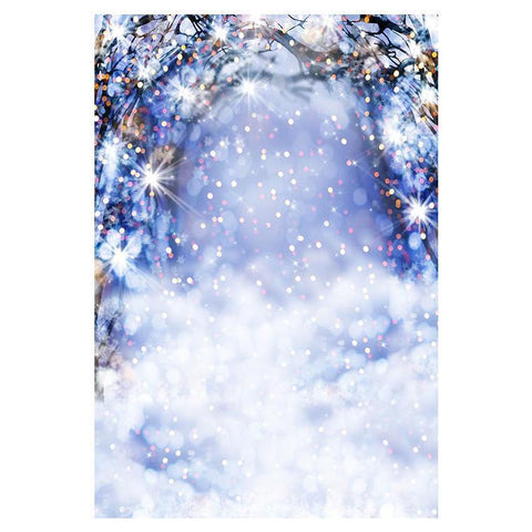 Christmas Bokeh Snow Scenery For Winter Photography Backdrop