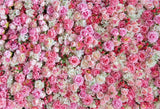 Pink Flowers Wall Microfiber Wedding Backdrop for Photographer