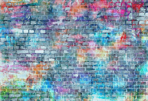 Graffiti Brick Wall for Photo Studio Prop Rubber Floor Mat