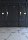 Dark Grey Luxurious Wall Marble Floor Photography Backdrops for Wedding